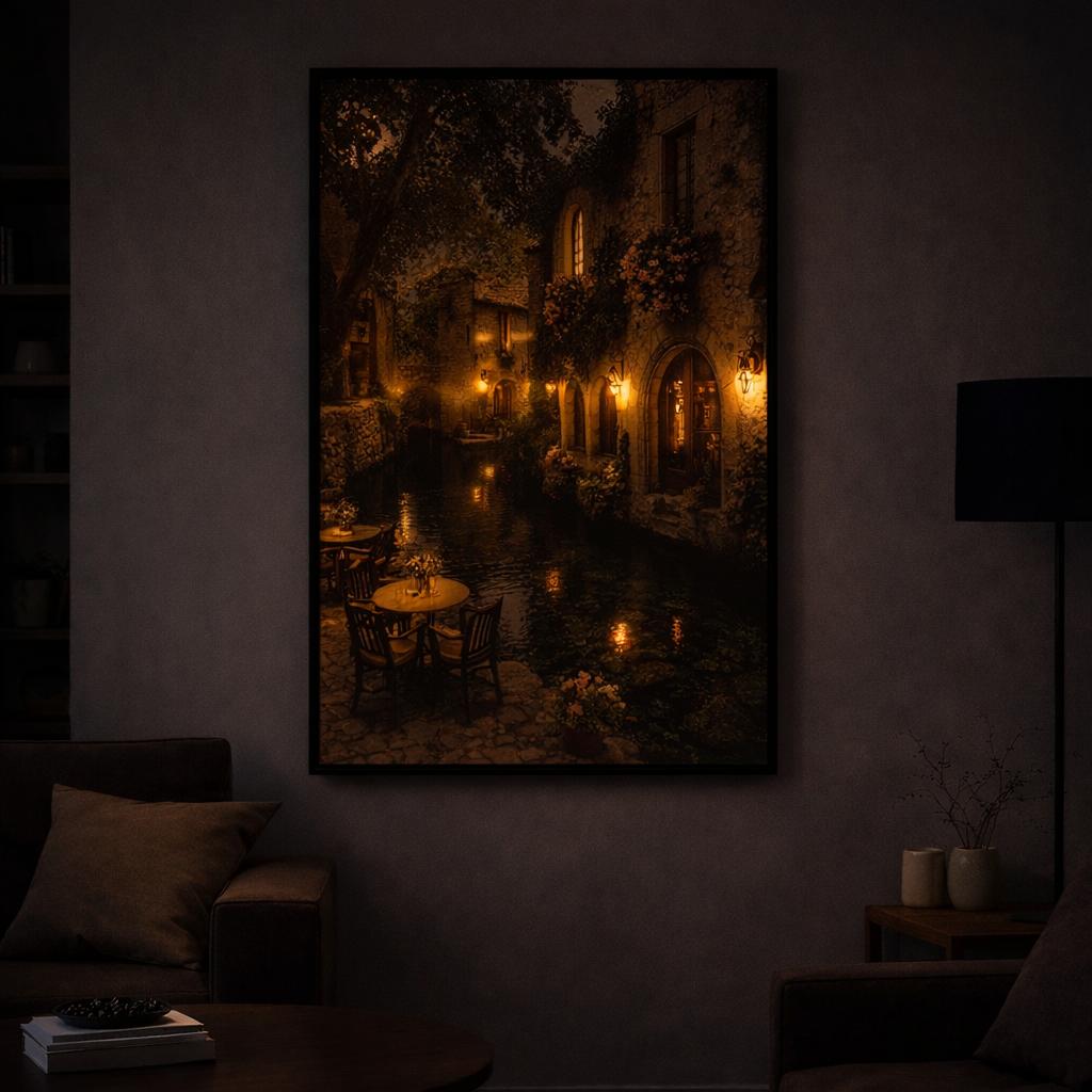 Whispering Canal Lighted Painting
