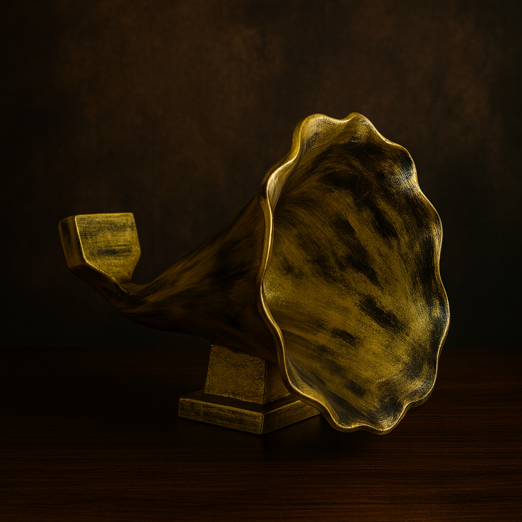 Handmade Gramophone Sculpture – “Classic Brushed Elegance” Edition