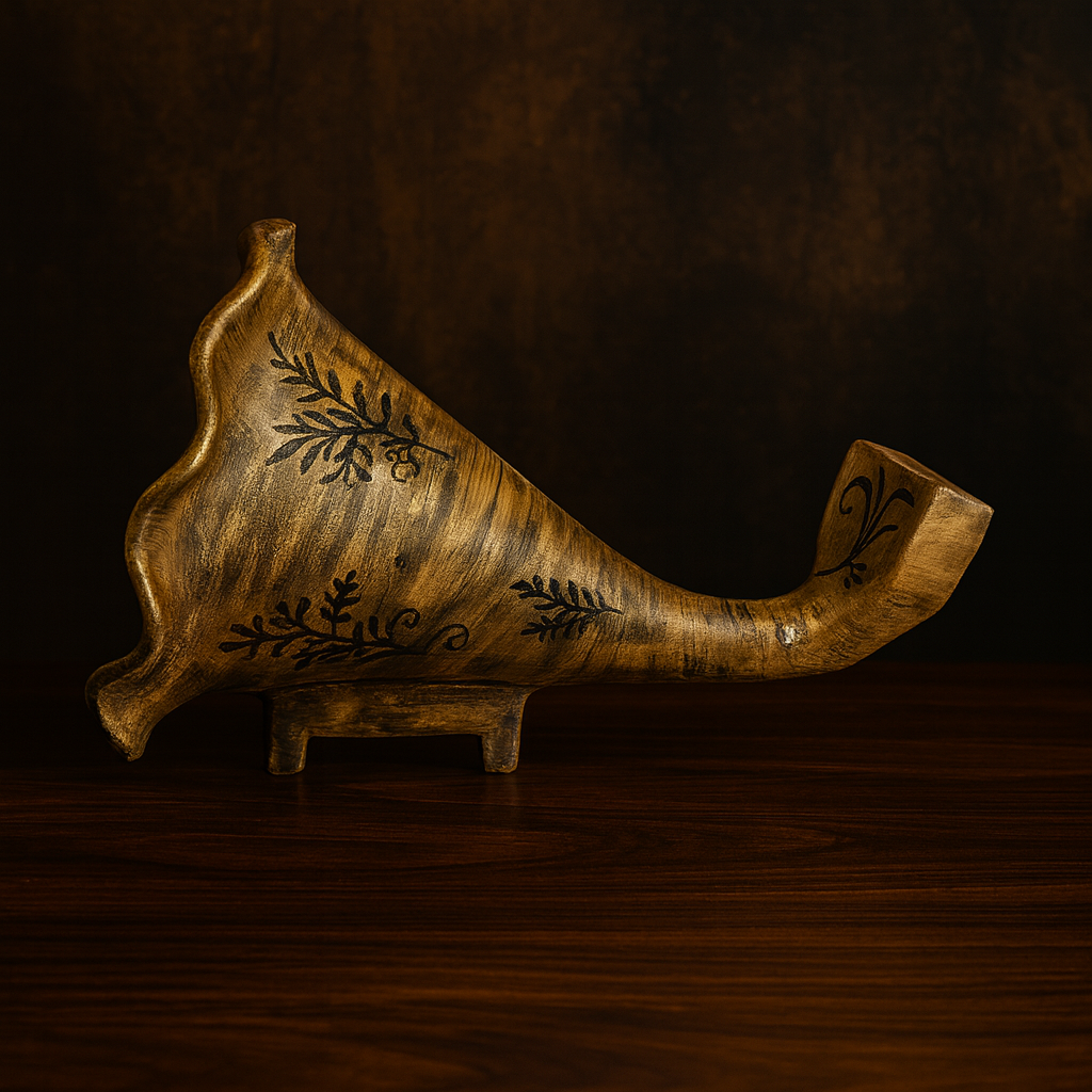 Handmade Gramophone Sculpture – “Rustic Script” Edition