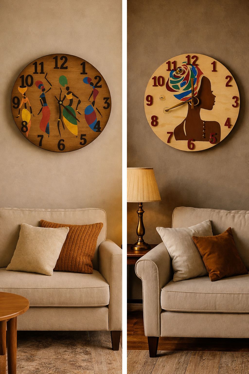African Elegance Handmade Wall Clock