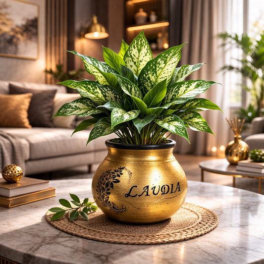 Golden Signature Personalized Planter