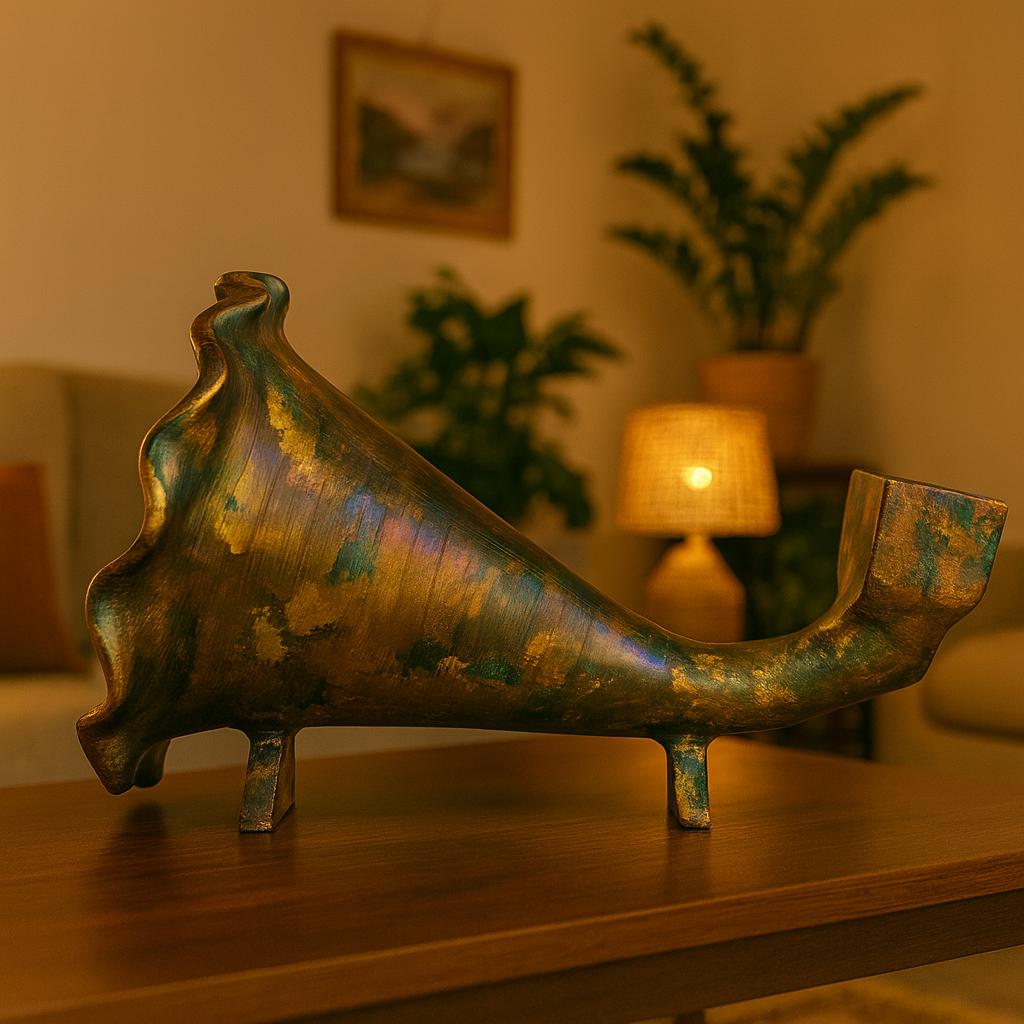 Handmade Gramophone Sculpture – “Classic Brushed Elegance” Edition