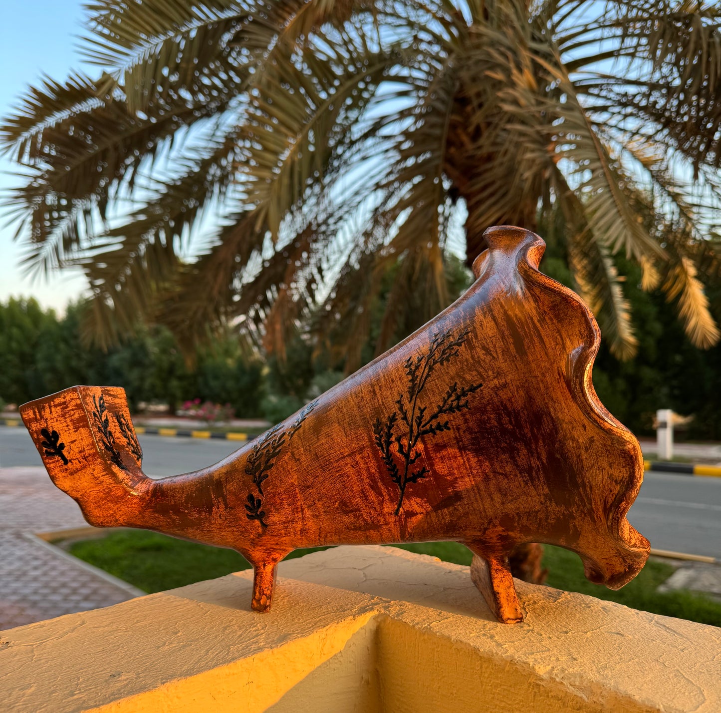 Handmade Gramophone Sculpture – “Rustic Script” Edition