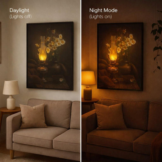 Golden Glow Stillness – Lighted Painting