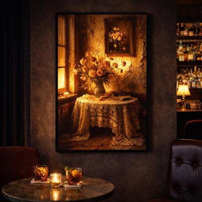 Petals & Silence Lighted Painting