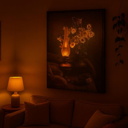 Golden Glow Stillness – Lighted Painting