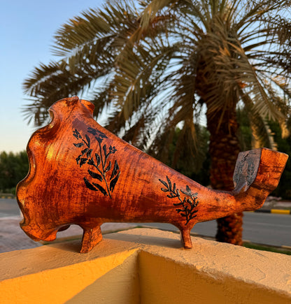 Handmade Gramophone Sculpture – “Rustic Script” Edition