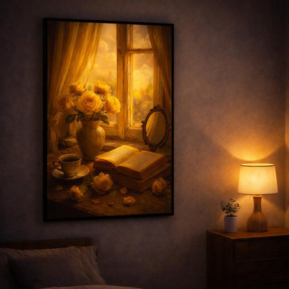 Golden Morning Stillness – Lighted Painting