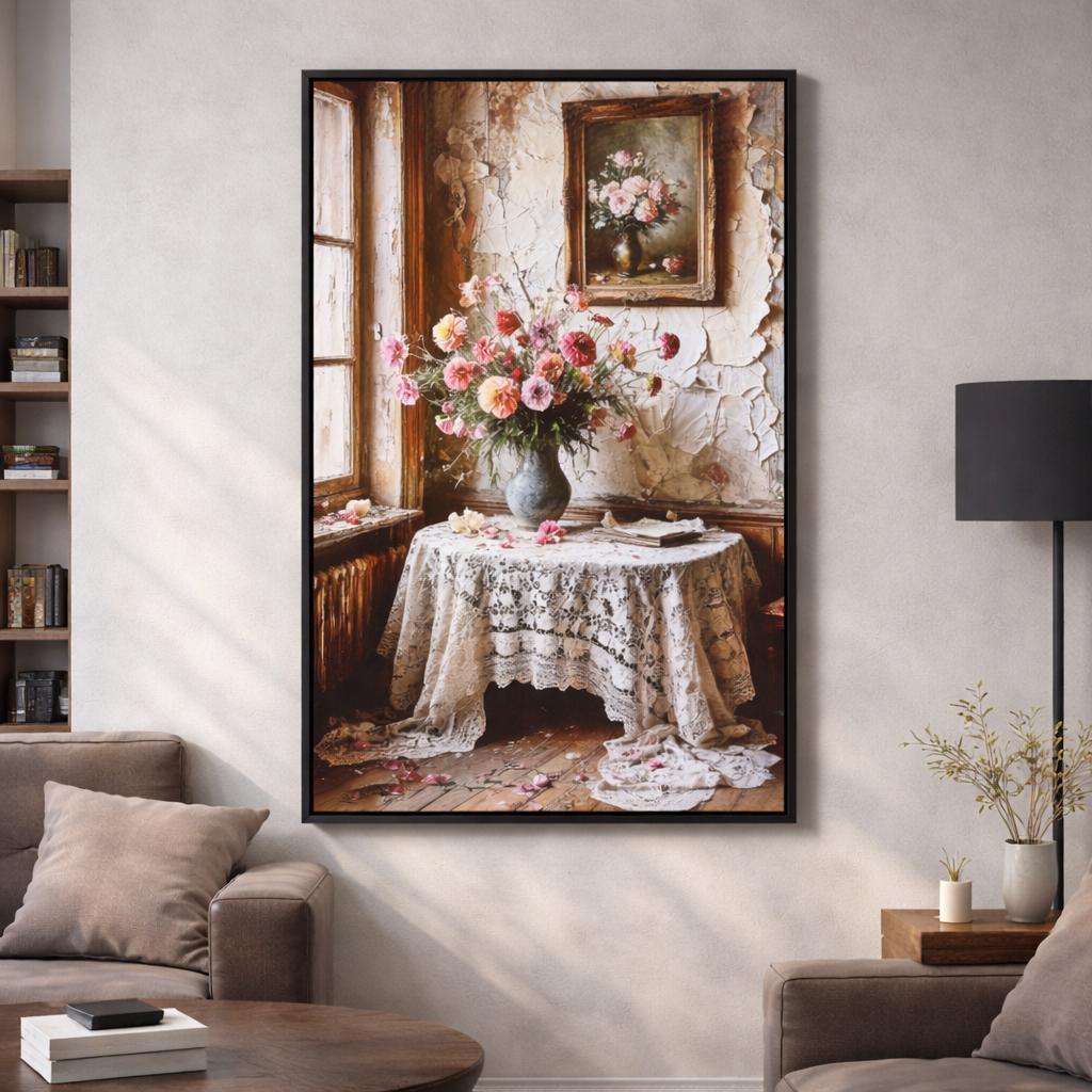 Petals & Silence Lighted Painting