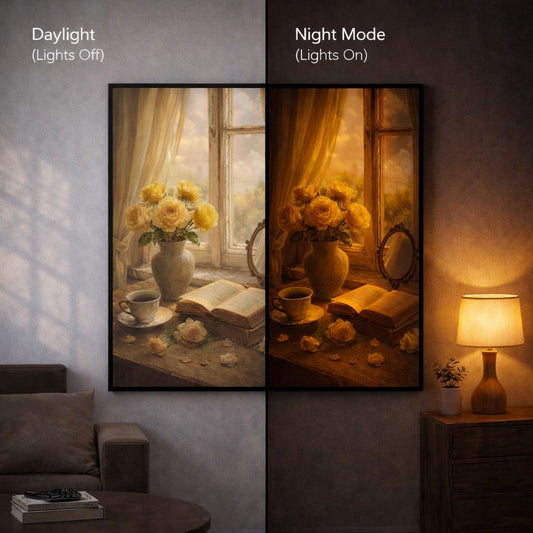 Golden Morning Stillness – Lighted Painting