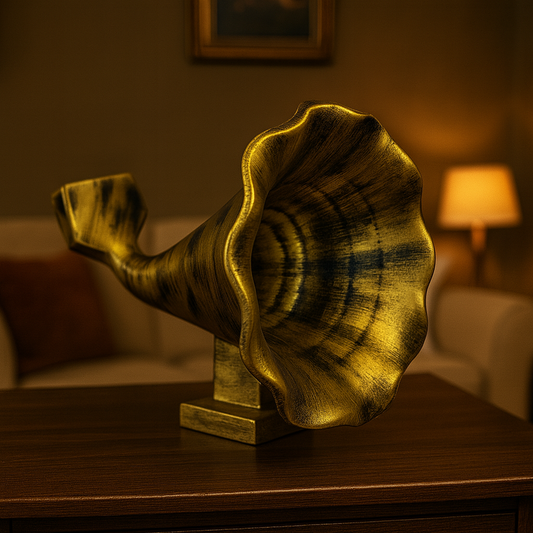 Handmade Gramophone Sculpture – “Classic Brushed Elegance” Edition