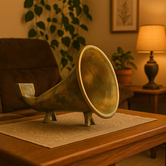 Handmade Gramophone Sculpture – “Classic Brushed Elegance” Edition