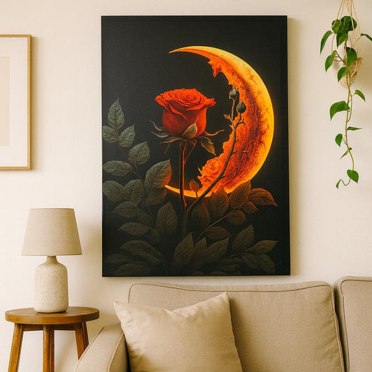 Moonlit Rose Decorative Canvas
