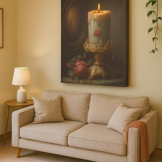 🕯️ Vintage Candlelight Decorative Canvas Art