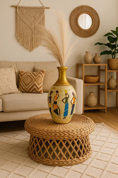 🏺 Grace of the Nile – Egyptian Women Sculpture Vase Canvas Art