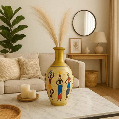 🏺 Grace of the Nile – Egyptian Women Sculpture Vase Canvas Art