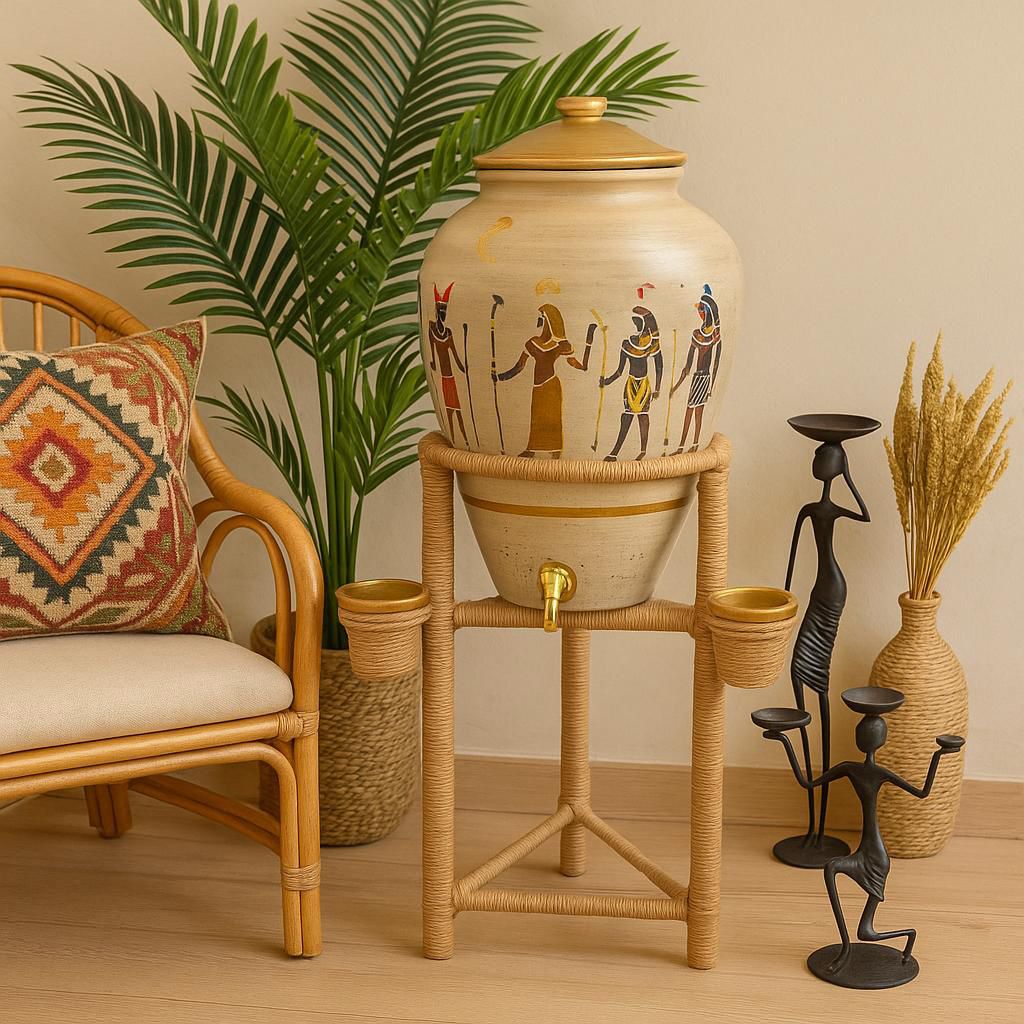 🏺 Echoes of the Pharaohs – Egyptian Sculpture Vase Canvas Art