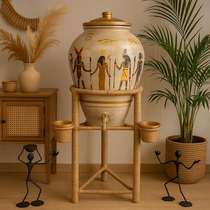 🏺 Echoes of the Pharaohs – Egyptian Sculpture Vase Canvas Art