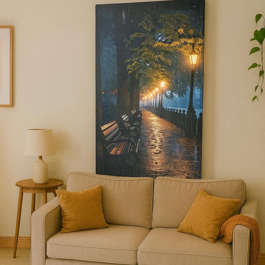 🌙 The Lamp Road – Decorative Canvas Art