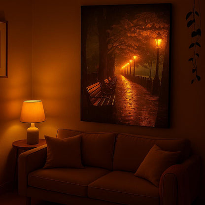 🌙 The Lamp Road – Decorative Canvas Art