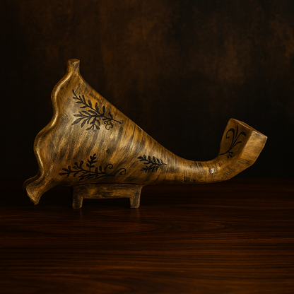 Handmade Gramophone Sculpture – “Rustic Script” Edition
